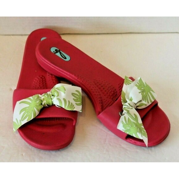 Oka B Bee Shoes - Oka B Bee Womens M/L Flip Flops Sandals Shoes Pink Green Bow Size M/L